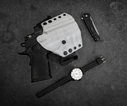 Atlas - High Carry OWB Holster - Comfort and Concealment in Every Carry - DEFCON 1 GEAR[Gun Model] [Holster Type] Kydex Holster - [Hand] Draw - Made in Arizona - DEFCON 1 GEAR