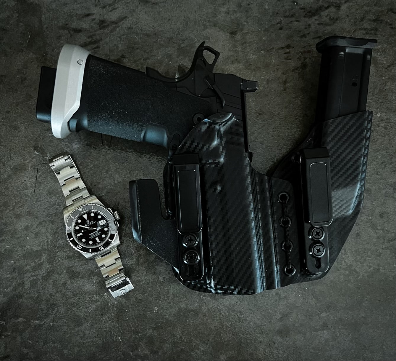Trident II AIWB Holster - Adjustable, Comfortable Concealment - DEFCON 1 GEAR[Gun Model] [Holster Type] Kydex Holster - [Hand] Draw - Made in Arizona - DEFCON 1 GEAR