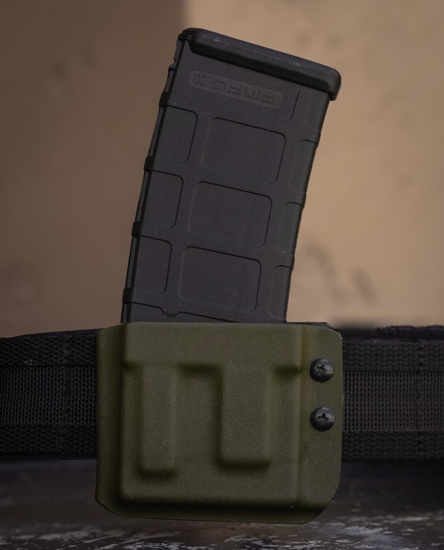 W68 OWB AR15 Magazine Carrier - Adjustable Retention and Versatile Carry Options - DEFCON 1 GEAR[Gun Model] [Holster Type] Kydex Holster - [Hand] Draw - Made in Arizona - DEFCON 1 GEAR